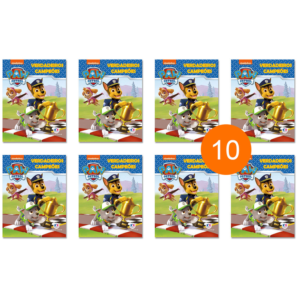 Kit 10 Livrinhos Patrulha Canina Verdadeiros Campeões - Lembrancinha de Festa Sacolinha Aniversário em Oferta na Shopee