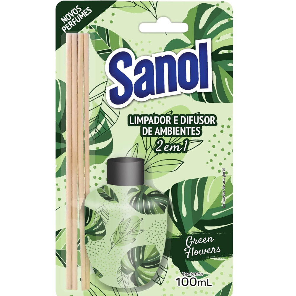 Limpador E Difusor De Ambientes 2 Em 1 Intense Green Flowers 100Ml Sanol - Home & Living