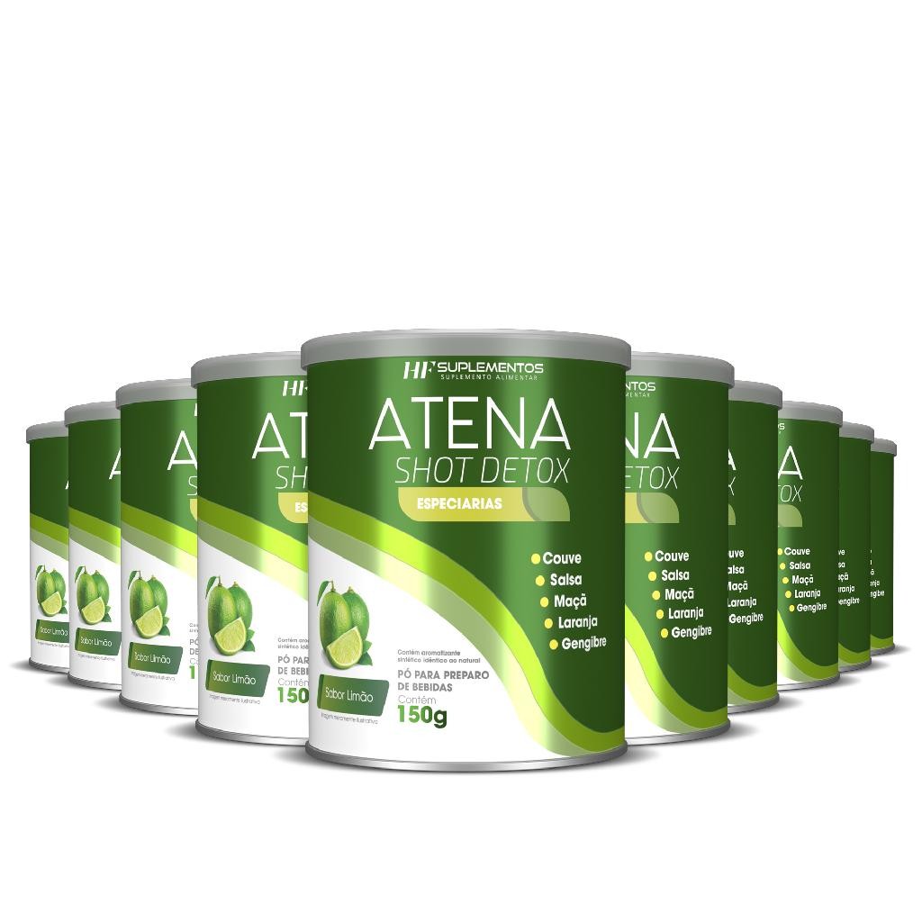 10X ATENA SHOT DETOX SABOR LIMÃO HF SUPLEMENTOS