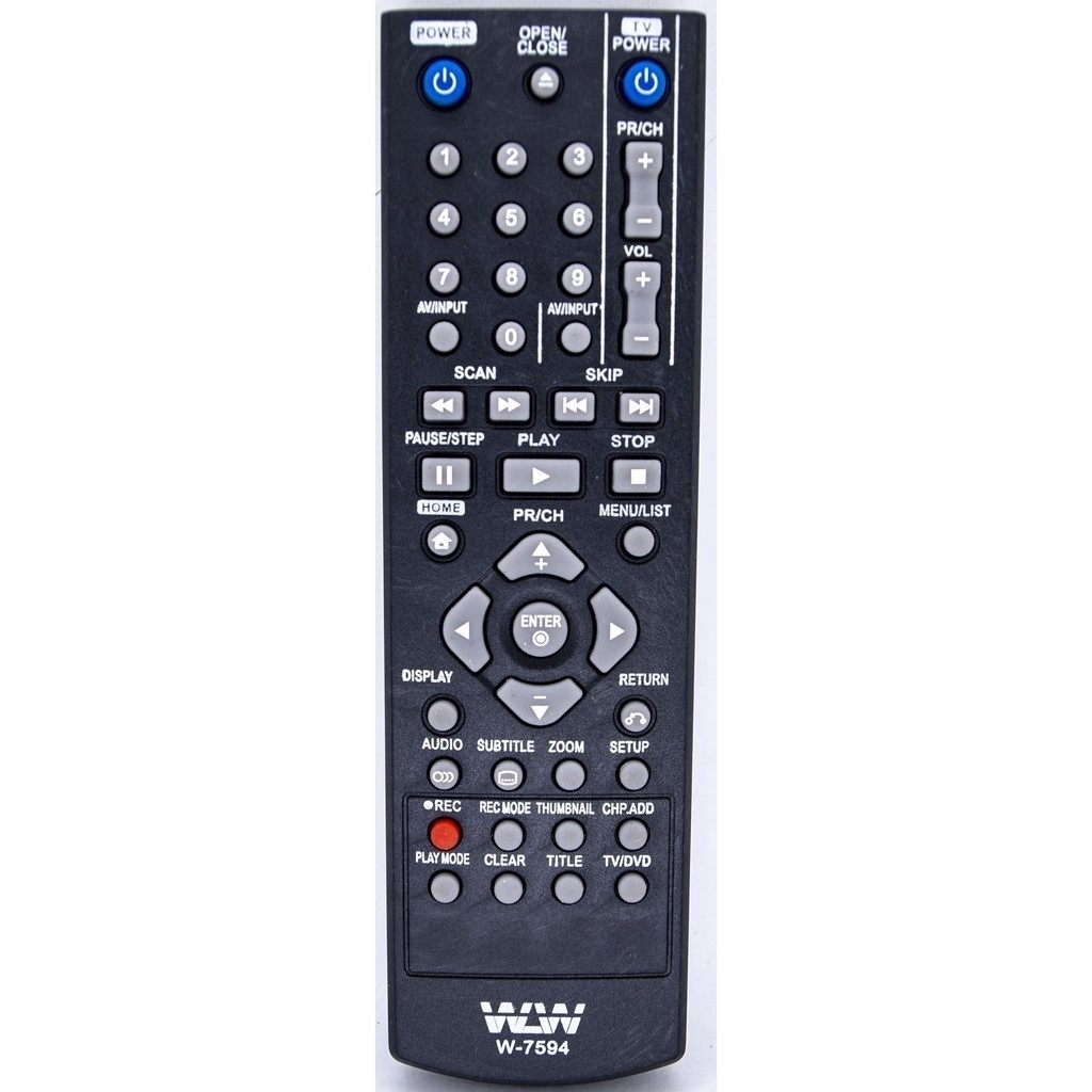 Controle Remoto Para Dvd  C/gravador Wlw-7594   - Substituto Compatível