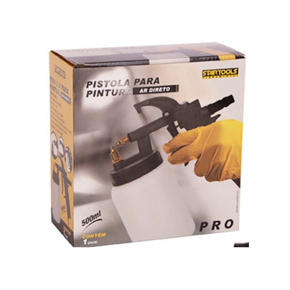 PISTOLA DE PINTURA PROFISSIONAL ALTA PRESSAO GRAVIDADE RESERVATORIO 500ML COMPRESSOR VEICULAR MADEIRA