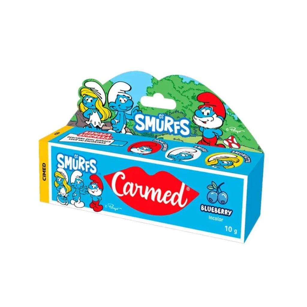 Cimed Carmed Hidratante Labial Smurfs 10g em Oferta na Shopee