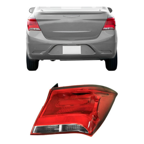 Lanterna Traseira Prisma 2017 A 2019 Bicolor Com Soquete