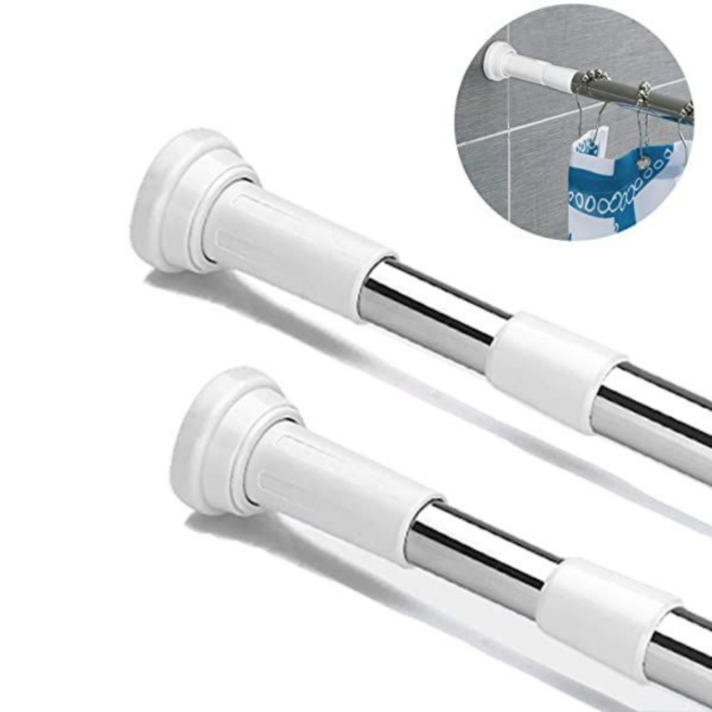 Varão Extensível Cortina Pia de Cozinha, Cortina Box Banheiro, Cortina de Porta Retrátil e Ajustavel em Oferta na Shopee