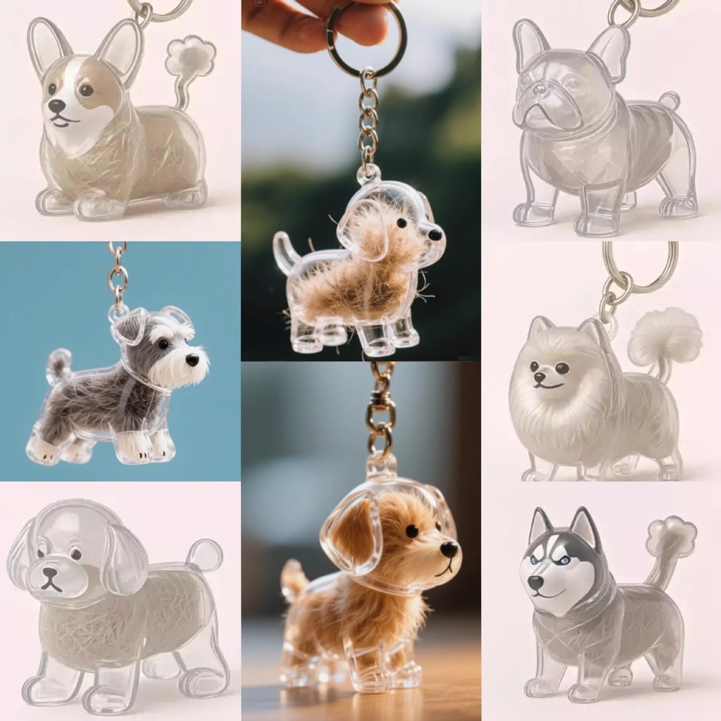 Armazenamento De Cabelo De Cachorro Bonito Pingente Chaveiro Saco Cápsula Coleção Comemorativa Criativo Dos Desenhos Ani em Oferta na Shopee