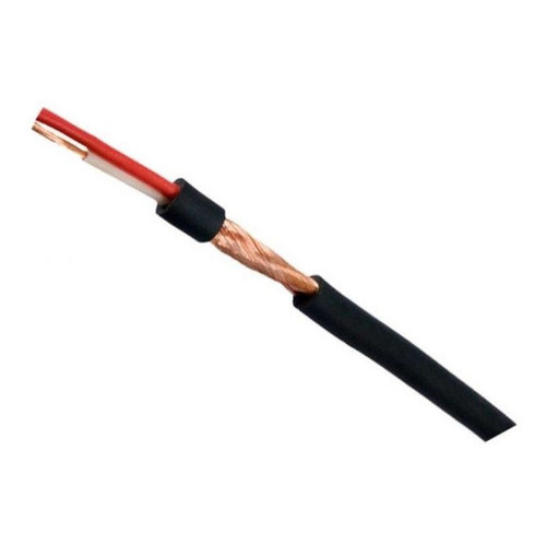 Cabo Microfone Stereo 2x0,14mm2 (26 Awg) Cor Preto (SÓ FIO) 10 Metros