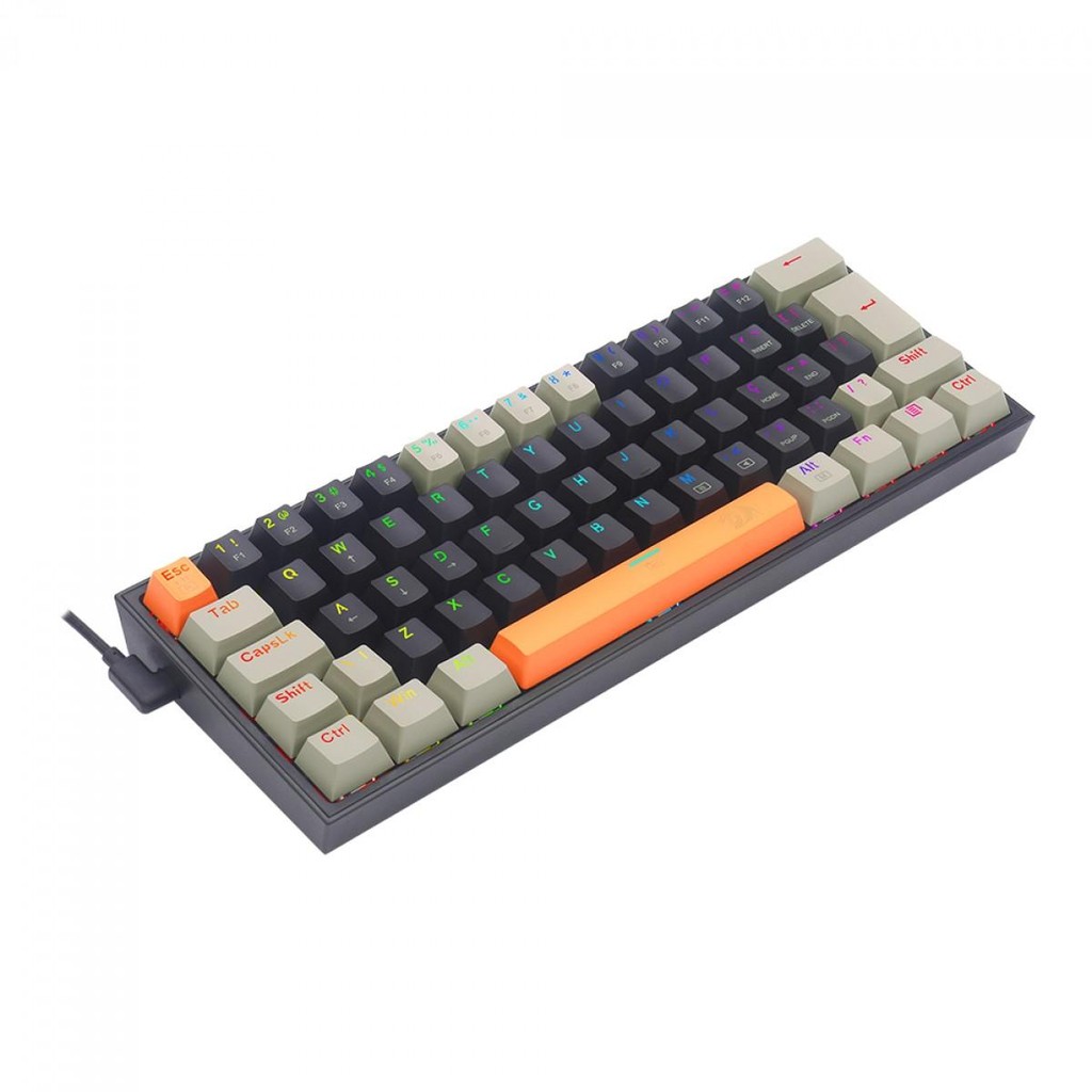 Teclado Mecânico Gamer Redragon Fizz, RGB, Switch Brown, ABNT 2, Laranja/Preto/Cinza — imagem 2 de 2
