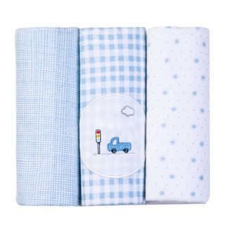 Cueiro Flanelado Bordados Papi Kit 3 Unidades Bebê 100% Algodão