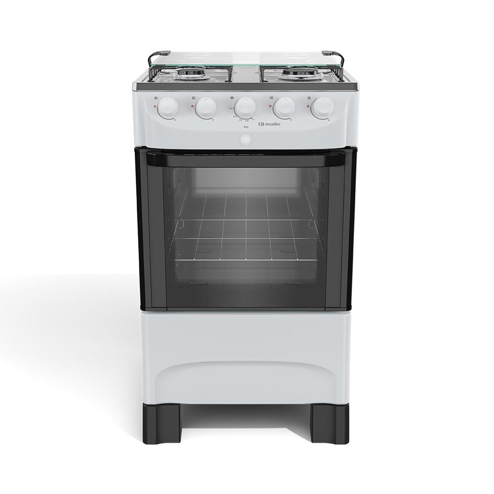 Fogão Mueller MFI4BB Branco 4 Bocas Acendimento Automático Forno 57L Design Clássico Compacto em Oferta na Shopee