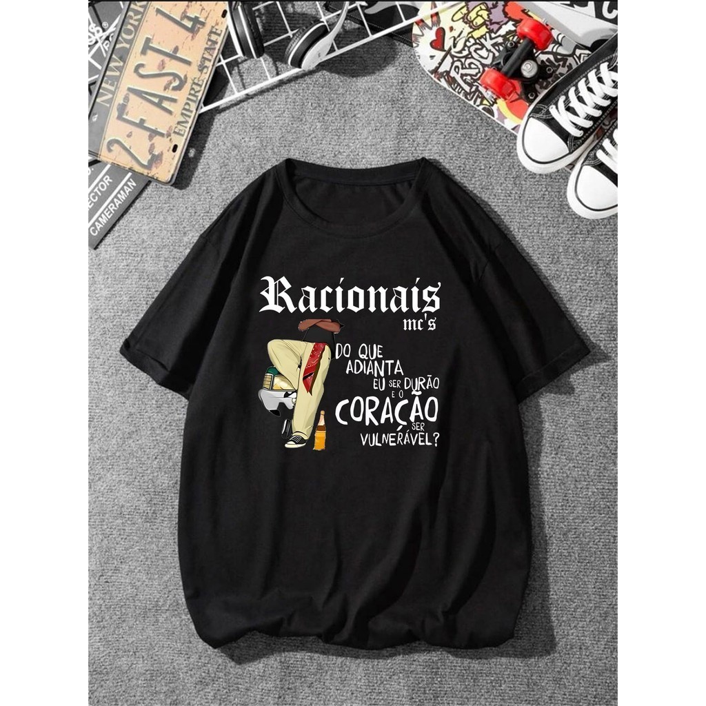 Camiseta em Algodão Premium T-Shirt Algodão Camiseta Racionais Streetwear Unissex  Lançamento Envio Varias Cores