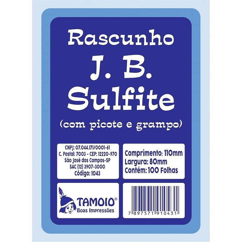 Bloco para Rascunho Sulfite 80X110MM com 100 Folhas – Pacote com 10 Unidades