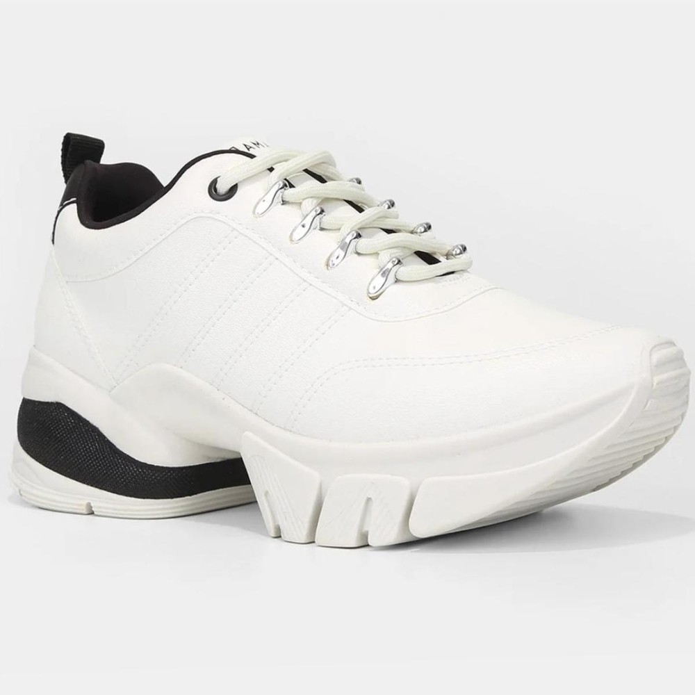 Tênis Ramarim Chunky 24-80103 Feminino - Branco e Preto