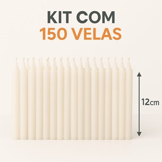 Kit 150 Velas Palito Branca Parafina Pura Queima Prolongada em Oferta na Shopee