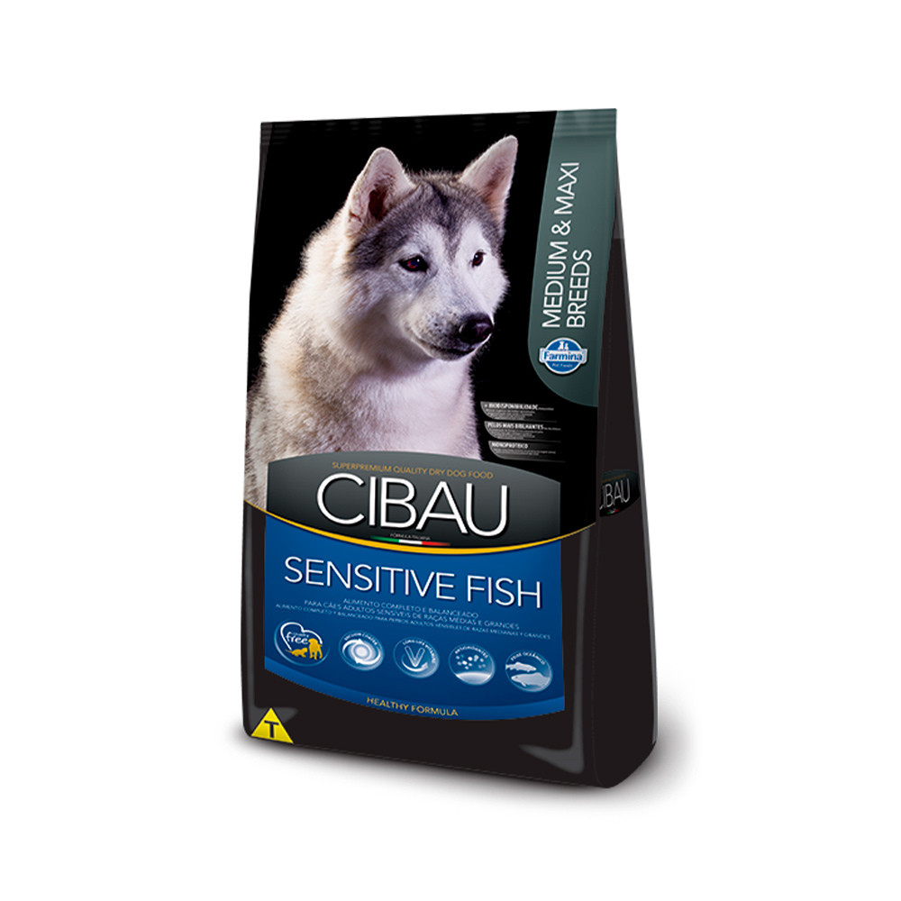 Ração Cibau Cães Adultos Sensíveis Peixe Raças Médias e Grandes 12kg