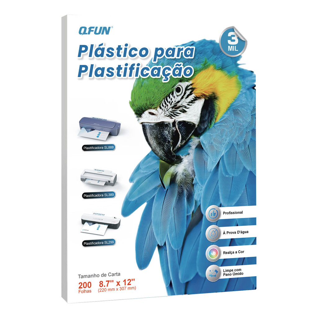 Plástico Para Plastificação Pouch Film A4 220x307mm, 76 Micras, Pacote Com 60 Unidades. Protege Documentos.