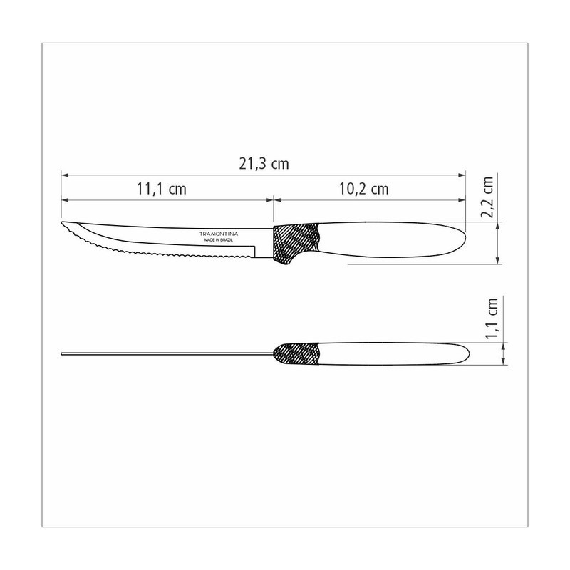 Kit 3 de Facas de Mesa Tramontina Ipanema em Aço Inox