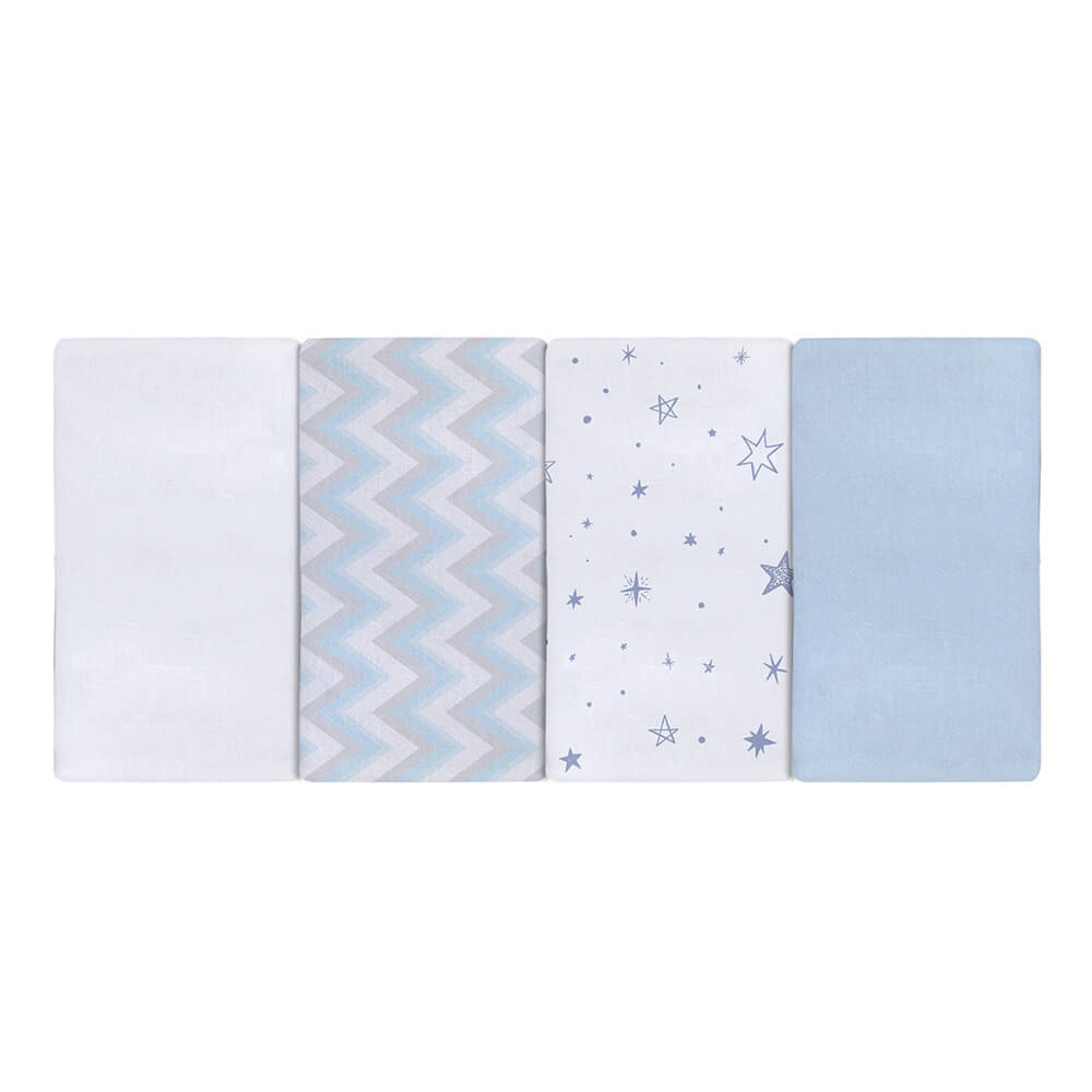 Kit Pano De Boca Bebê Azul Papi Karinho Flanelado - 04 Peças em Oferta na Shopee