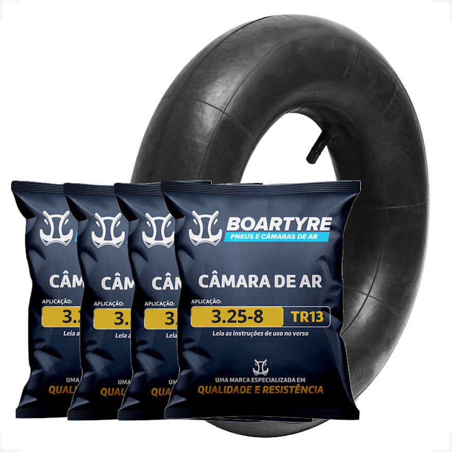 Kit 4 Câmara Ar Carrinho Mão Industrial Aro 8 3.00/3.25-8