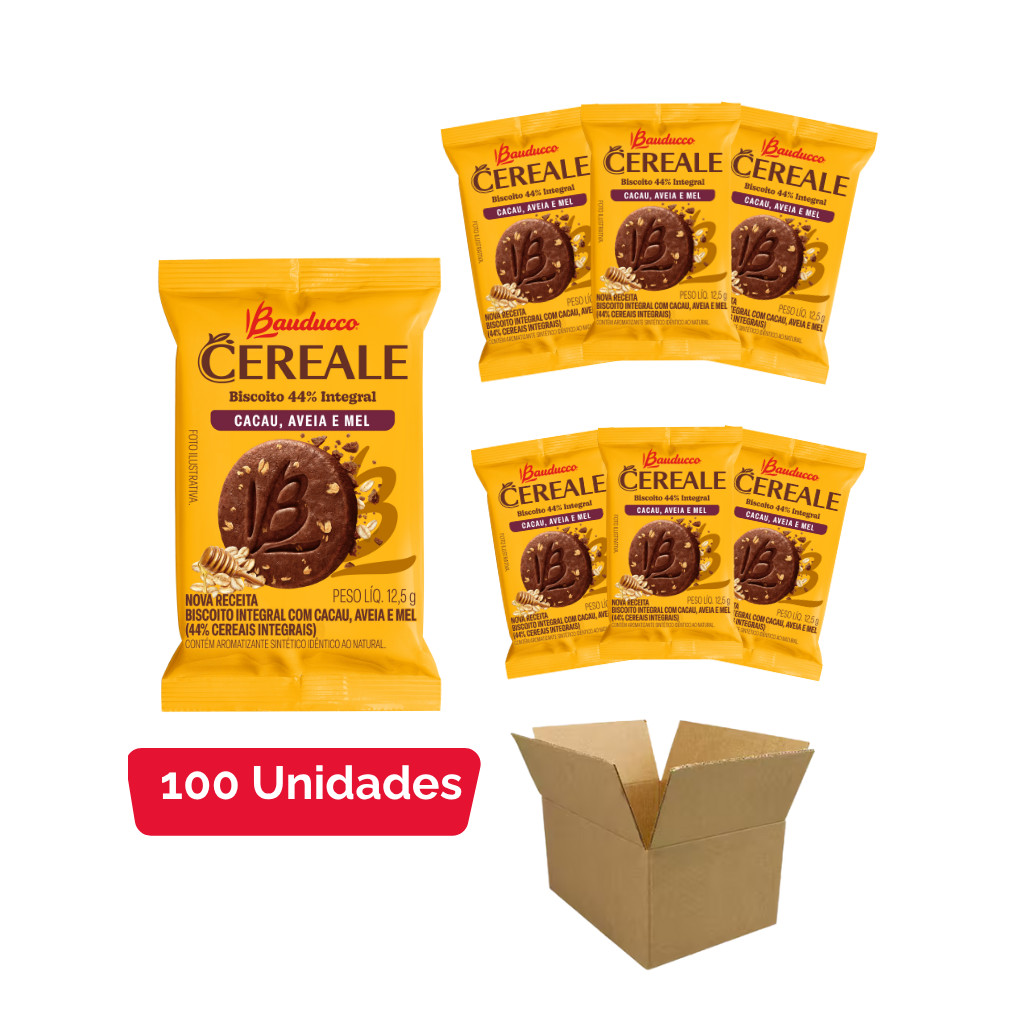 Kit Biscoito Careale Cacau Bauducco - 100 Unidades 12,5g em Oferta na Shopee