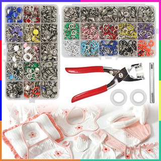 1600 Conjuntos De Botões Pressão Metal Com Alicate Fixação, Kit Ferramentas Perfeito Para Artesanato, Roupas