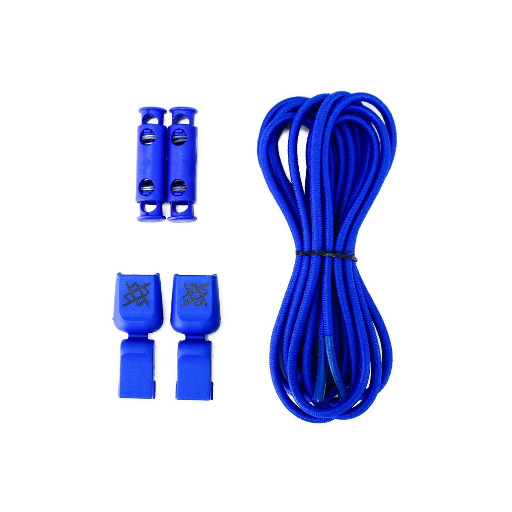 Cadarço Elástico para Tênis Hupi Laces 1 Par, Cor: Azul Liso | Sem Nó, Ajuste Fácil, Ideal para Corrida e Treino