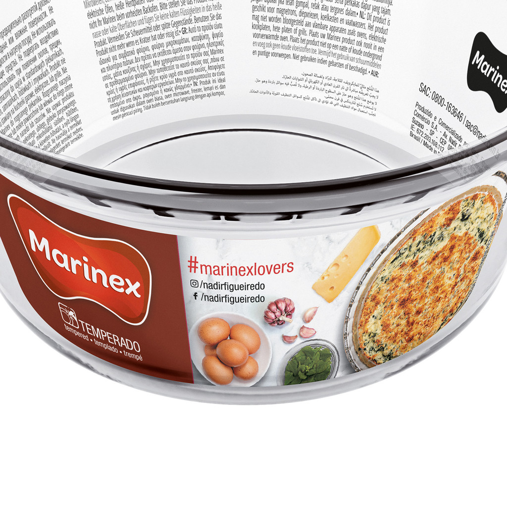 Forma Vidro Marinex Soufflé Redonda Assadeira 2,4L Nadir em Oferta na Shopee