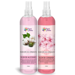 Kit Perfume de Ambiente Flor de Algodão e Cerejeira 240ml Tropical Aromas