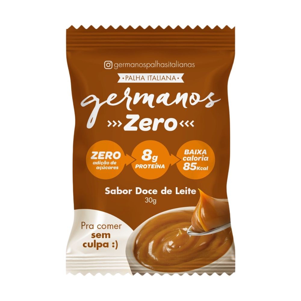Palha Italiana Germanos 8g de Proteína Zero Adição de Açúcares Sabor Doce de Leite 30g - Food & Beverages