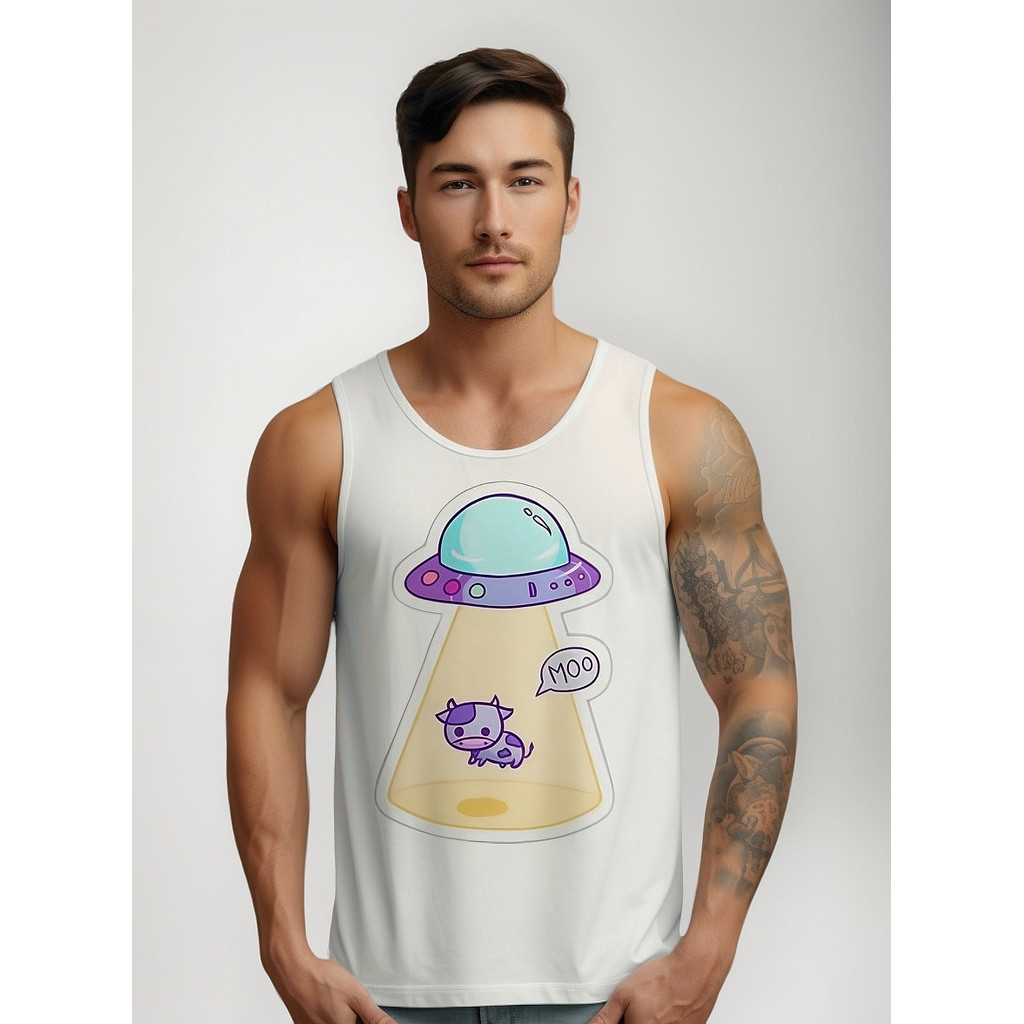 Camiseta Regata Masculina Et Vaca Abduzida Nave Espacial