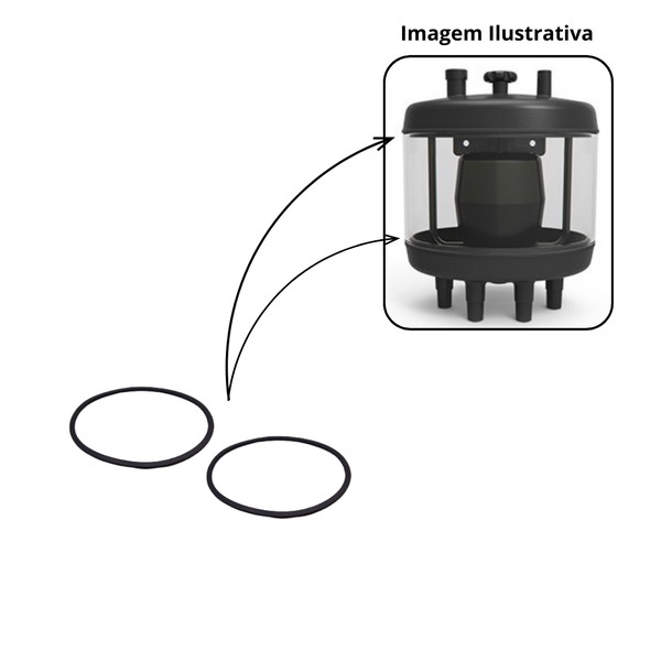 Kit 2 Anéis de Vedação Borracha do Lavador de Teteiras Conjunto Ordenha