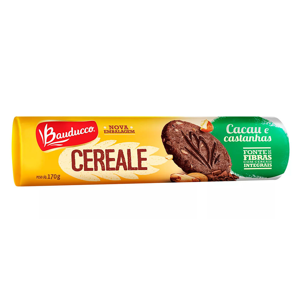 Biscoito Integral Bauducco Cereale Cacau e Castanhas com 170g - Food & Beverages