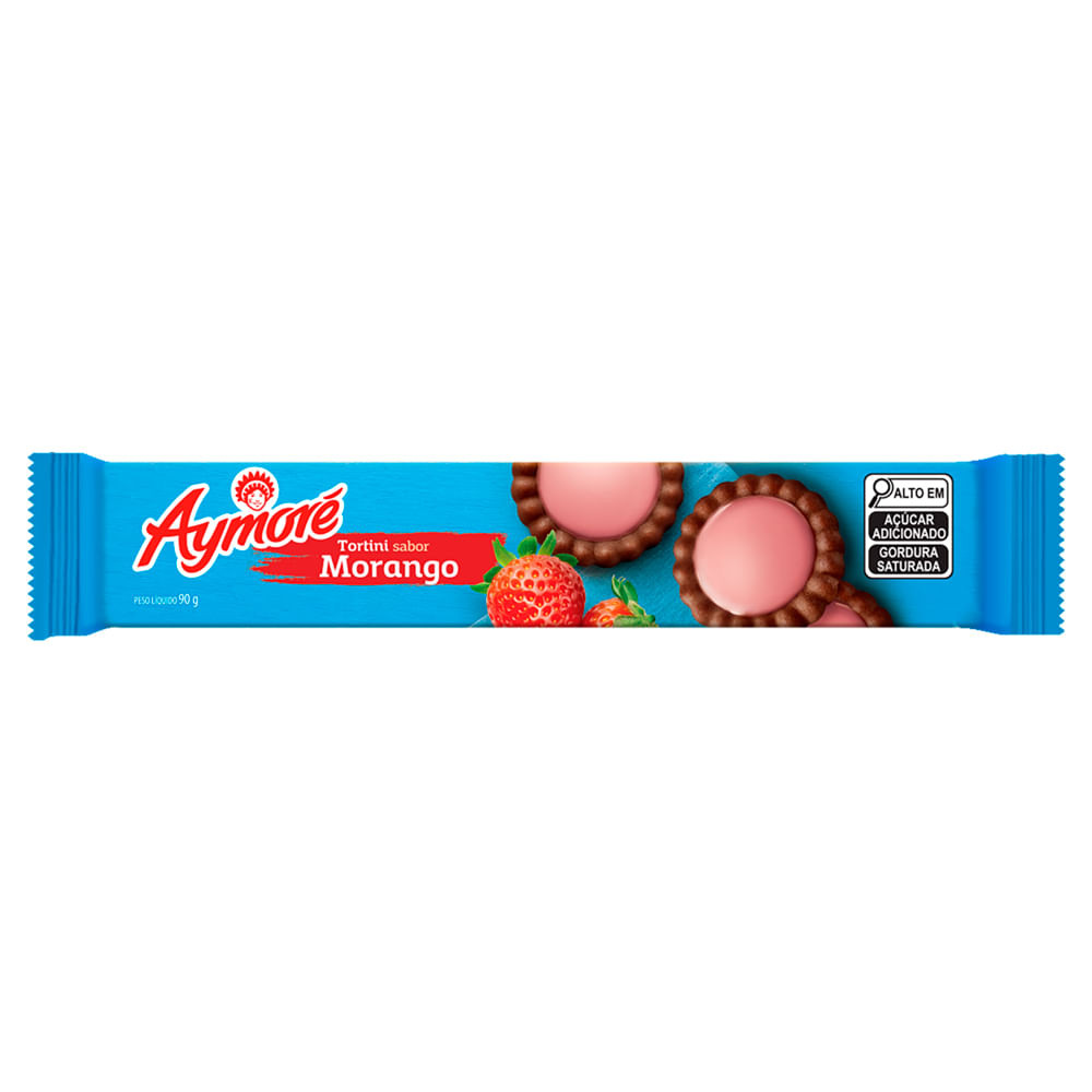Biscoito Aymoré Tortini Sabor Chocolate e Recheio de Morango 90g - Food & Beverages
