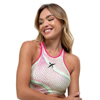 Top Drop Shot Greta - Verde e Rosa em Oferta na Shopee