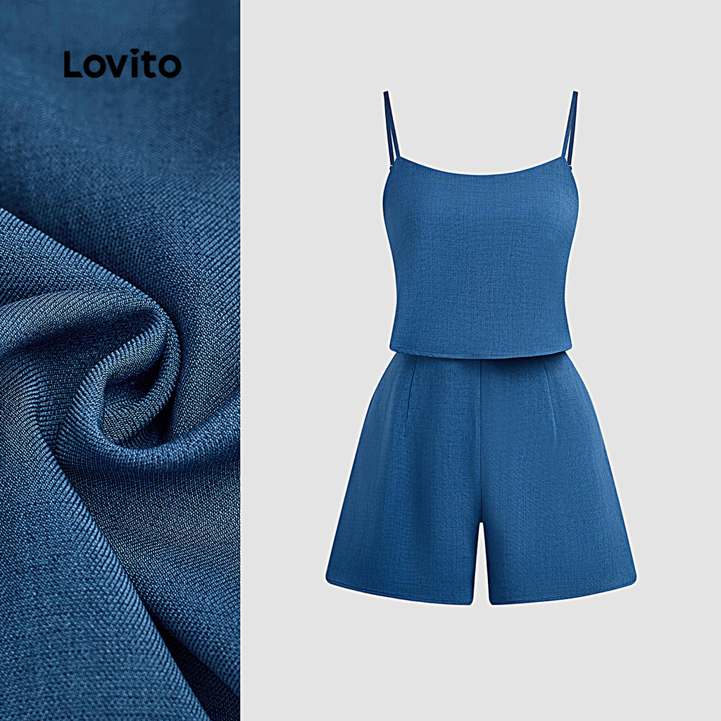 (New) Lovito Macacão Casual com Zíper para Primavera/verão para mulheres L143ED475 em Oferta na Shopee