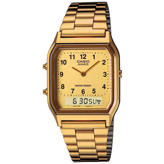 Relógio Casio Vintage AQ-230GA-9BMQ Dourado em Oferta na Shopee
