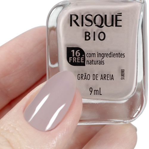 Detalhes do Esmalte Risqué Bio Nude Cremoso Grão de Areia 9ml