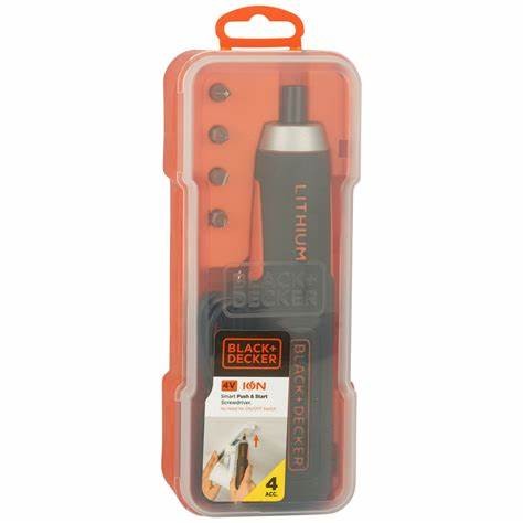 Parafusadeira Black+Decker BD40K4?LA 4V | Push &amp; Go | Bateria USB | C/ Estojo + Bits  LED