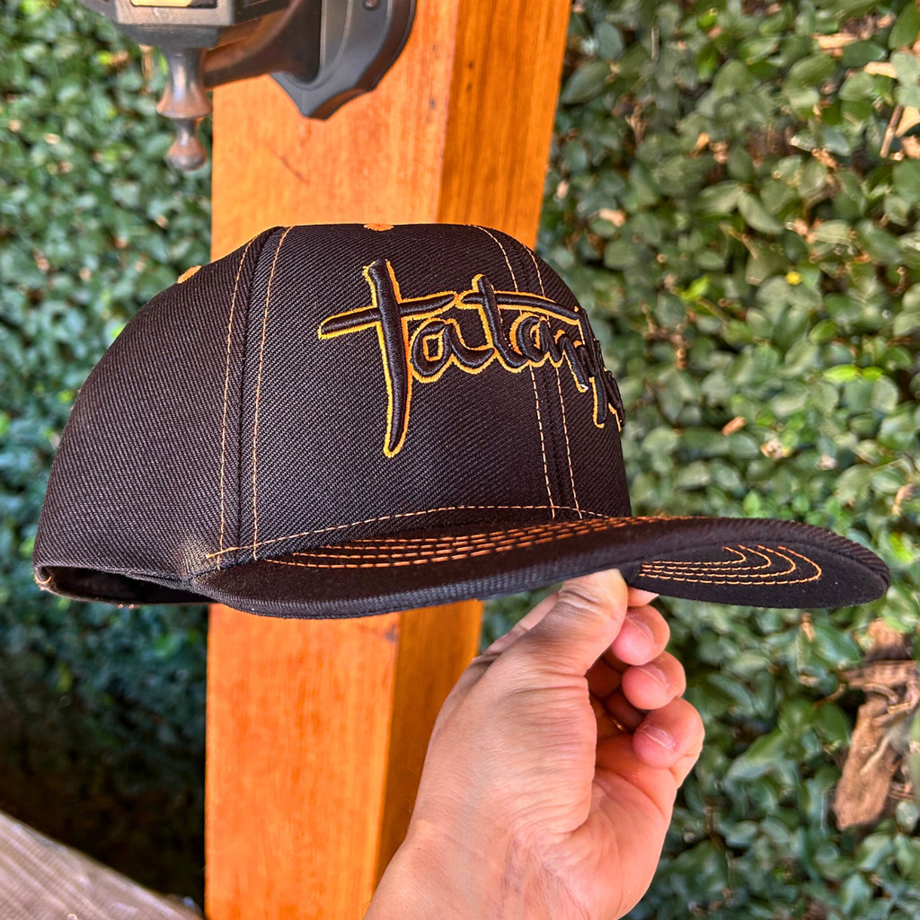 Boné Tatanka Bordado Laranja Country Texas Americano Preto Lançamento