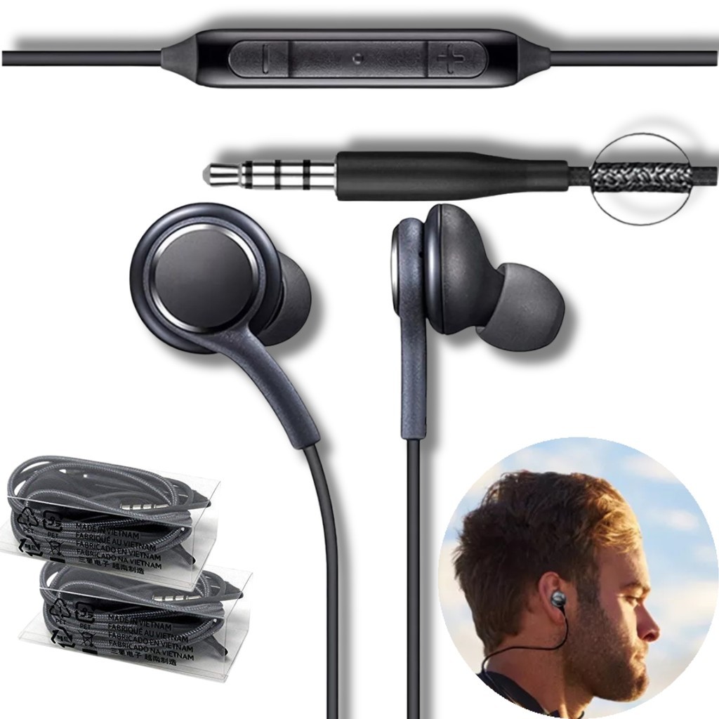 Kit 02 Fones de Ouvido com Microfone S10+ Intra Auricular Earphones