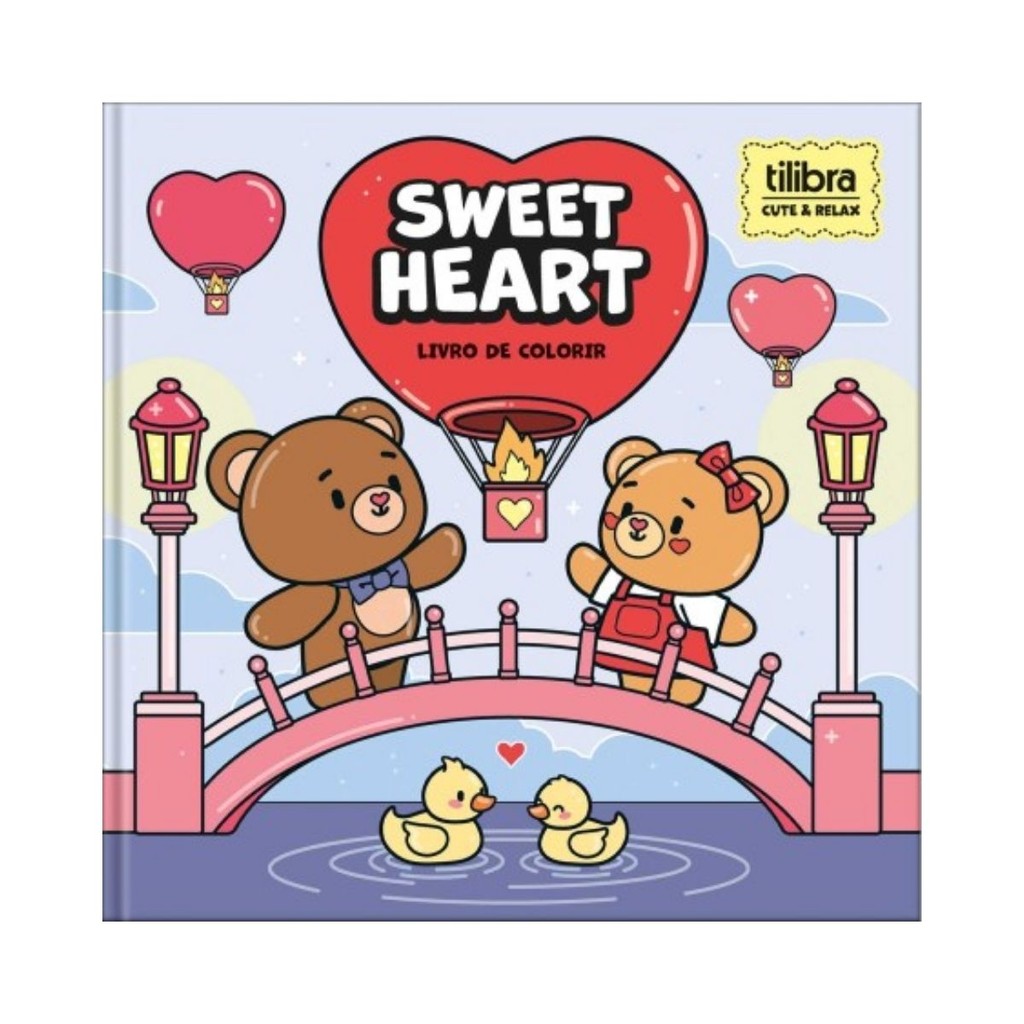 Livro de Colorir Sweet Heart Tilibra Cute & Relax Pintura com Capa Dura 39 Desenhos Romance
