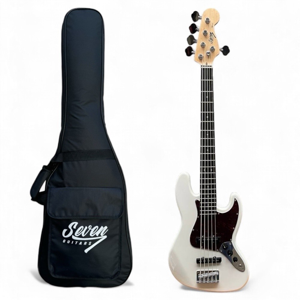 Contrabaixo J.bass Seven 5 Cordas Sjb-57 WH Com Bag em Oferta na Shopee