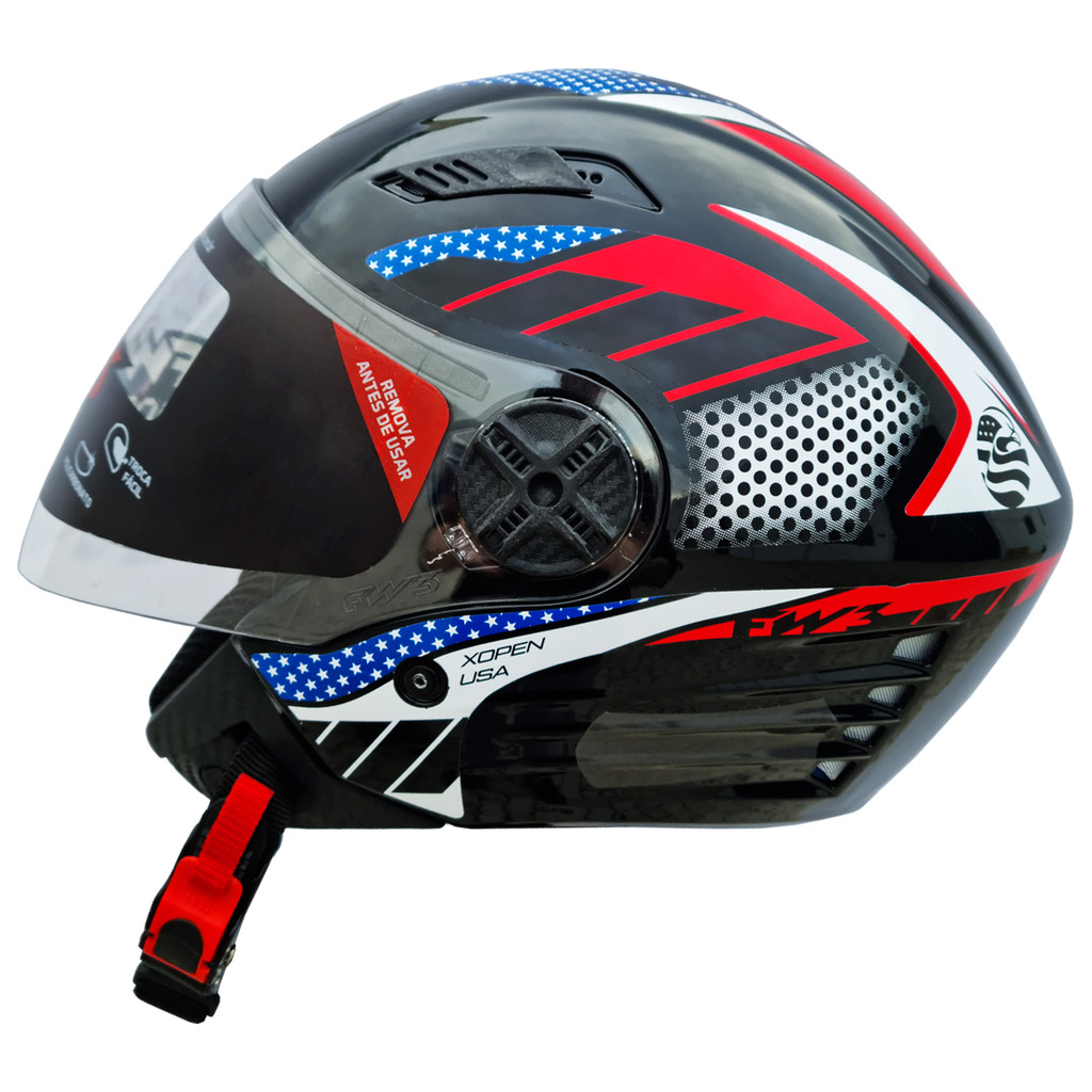 Capacete Fw3 X Open Países Preto Usa Tamanhos 56 58 60 em Oferta na Shopee