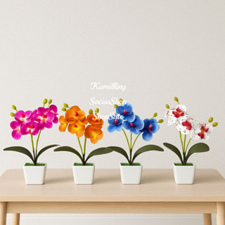 Arranjo Completo Vaso De Musgo Quadrado Com Mini Buquê De Orquidea Artificial em Oferta na Shopee