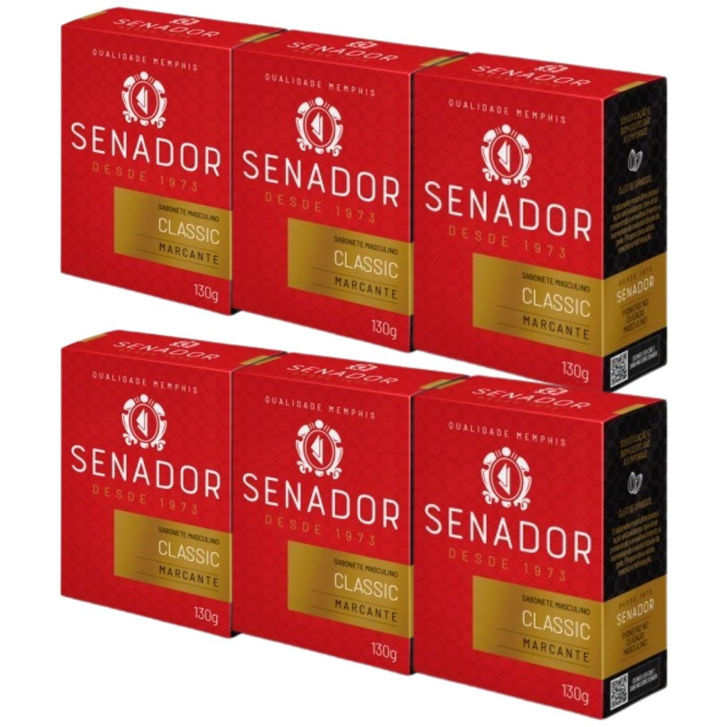 Kit 6 Sabonete Masculino Classic Senador 130G - Memphis em Oferta na Shopee