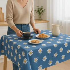 Kit 6 Toalhas de Chá Oxford 70x70cm Estampas Sortidas para Mesa Quadrada Cozinha Casa Decoração Fácil Limpeza