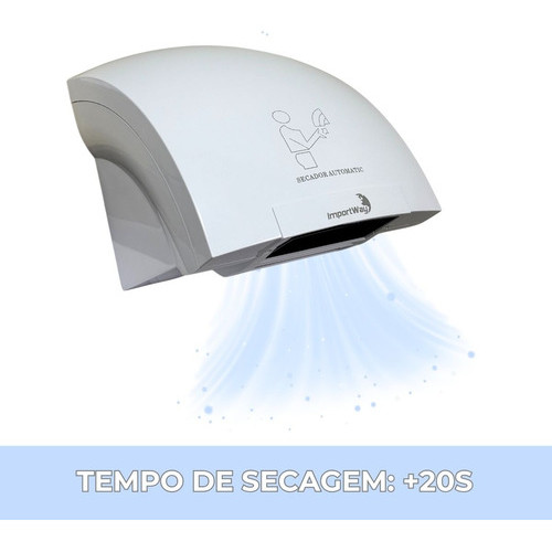 Detalhes do Secador De Maos Automatico Sensor Branco 127V 12M/S 1500W