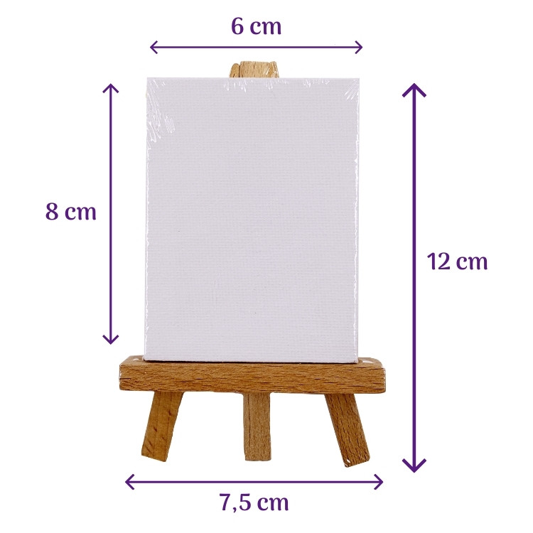Kit Mini Cavalete 12 cm C/TELA 6x8 cm C3052 TON TON ART em Oferta na Shopee
