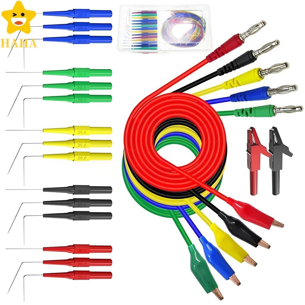 222pcs Kit De Sonda Traseira 4mm Banana Plug Alligator Clip Com 3 Ângulos Pinos Para Diagnóstico De Reparo De Automóveis SHOPSBC3256