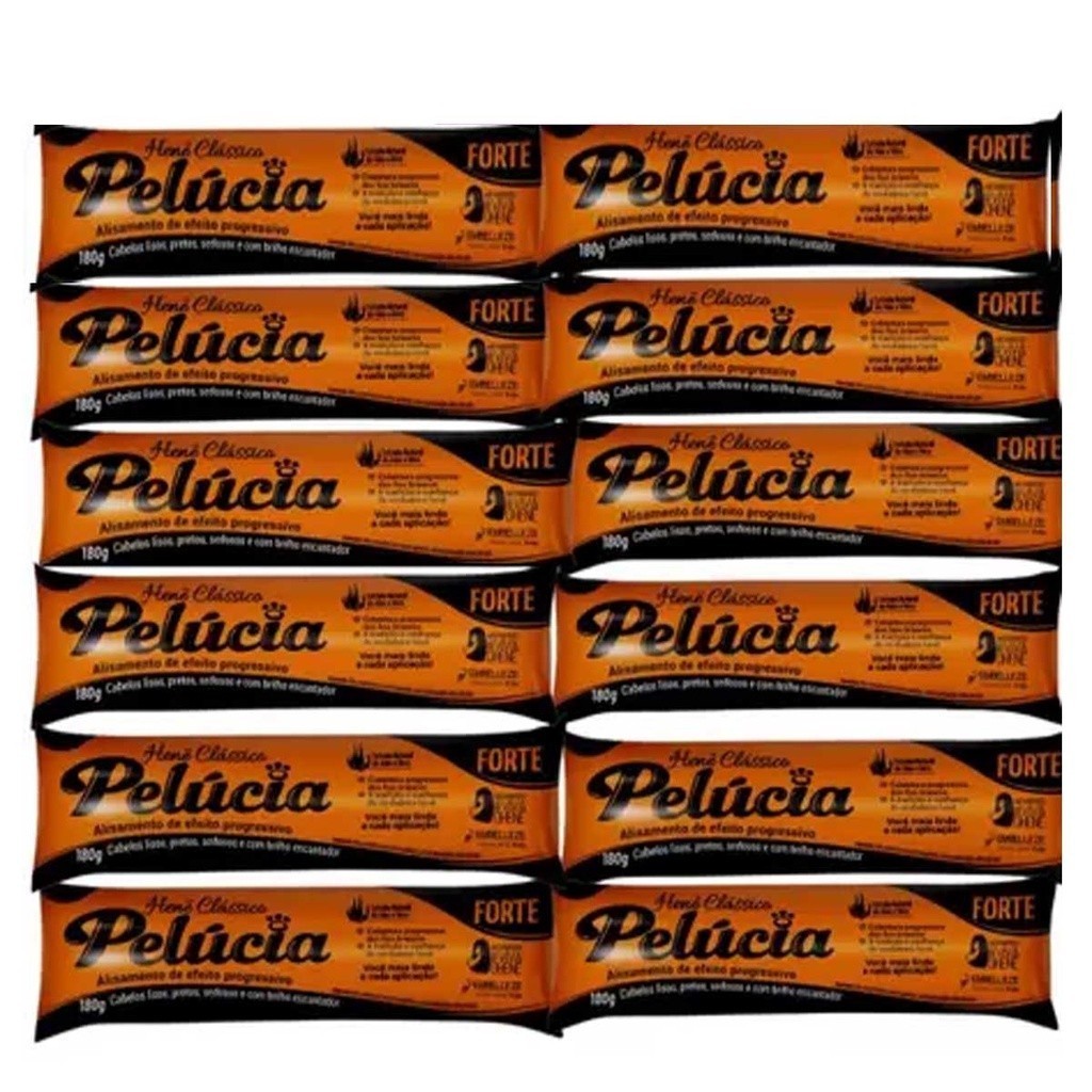 Kit C/ 12 Alisante Henê Pelúcia Forte BISNAGA 180g