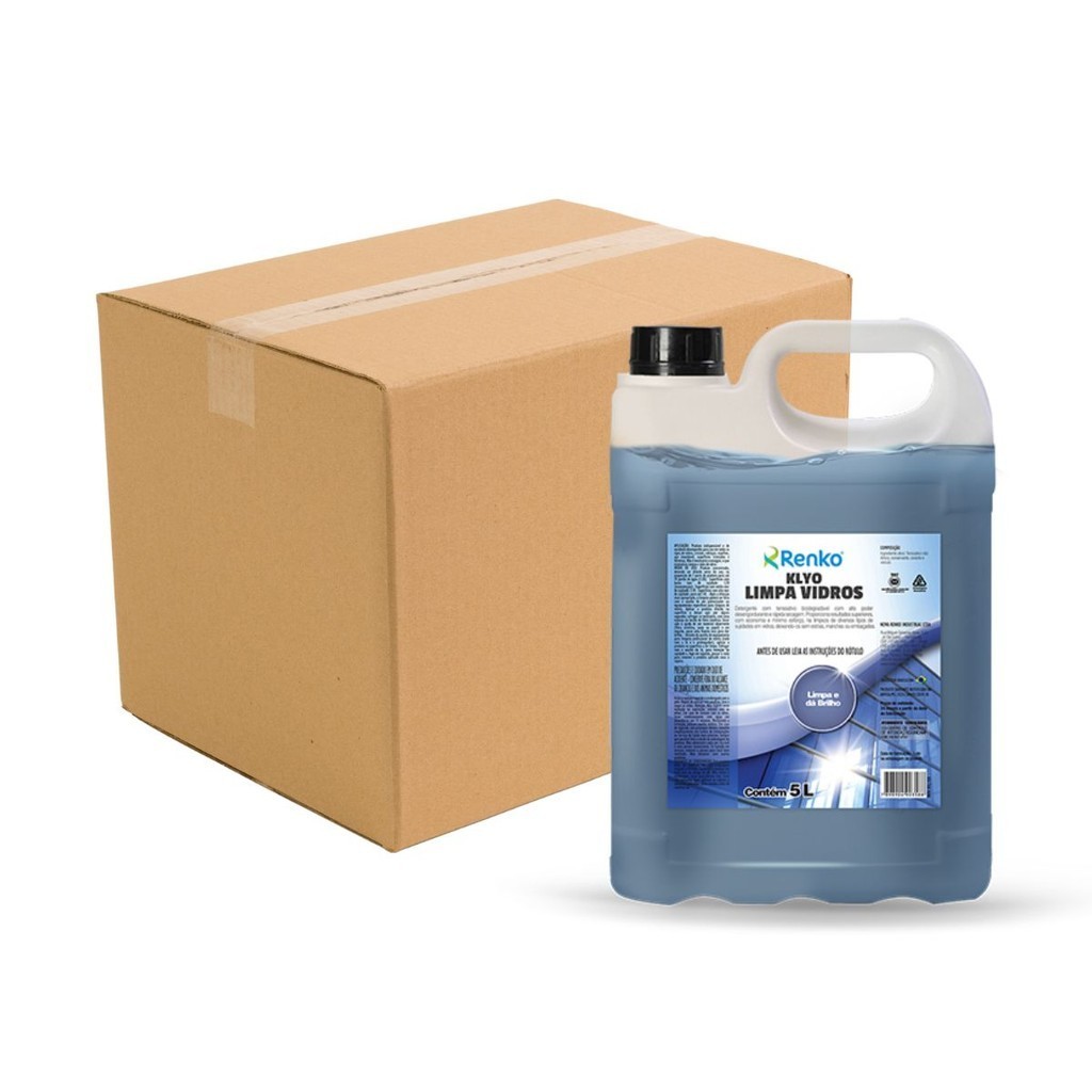 Kit 4 Limpa Vidros Profissional Klyo 5 Litros Renko Uso Empresa Comércios para Diluição